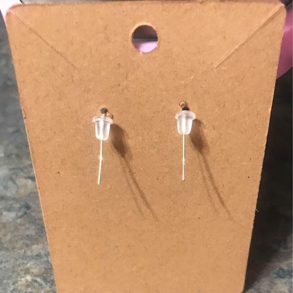 Boho mandala wood painted button earrings handmade pink purple - Picture 3 of 3